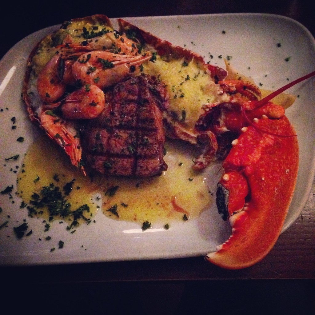 Lobster and steak