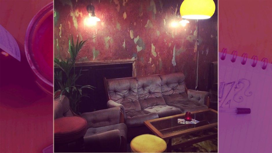 Corner sofa in a pub